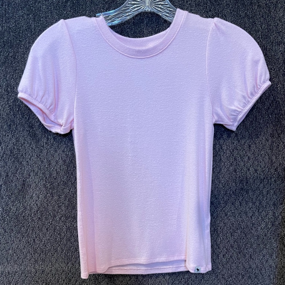 Abercrombie pink puff sleeve girls shirt 💕